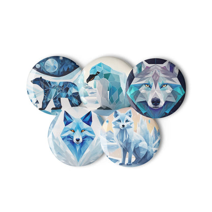 Set of pin buttons - Winter Animals